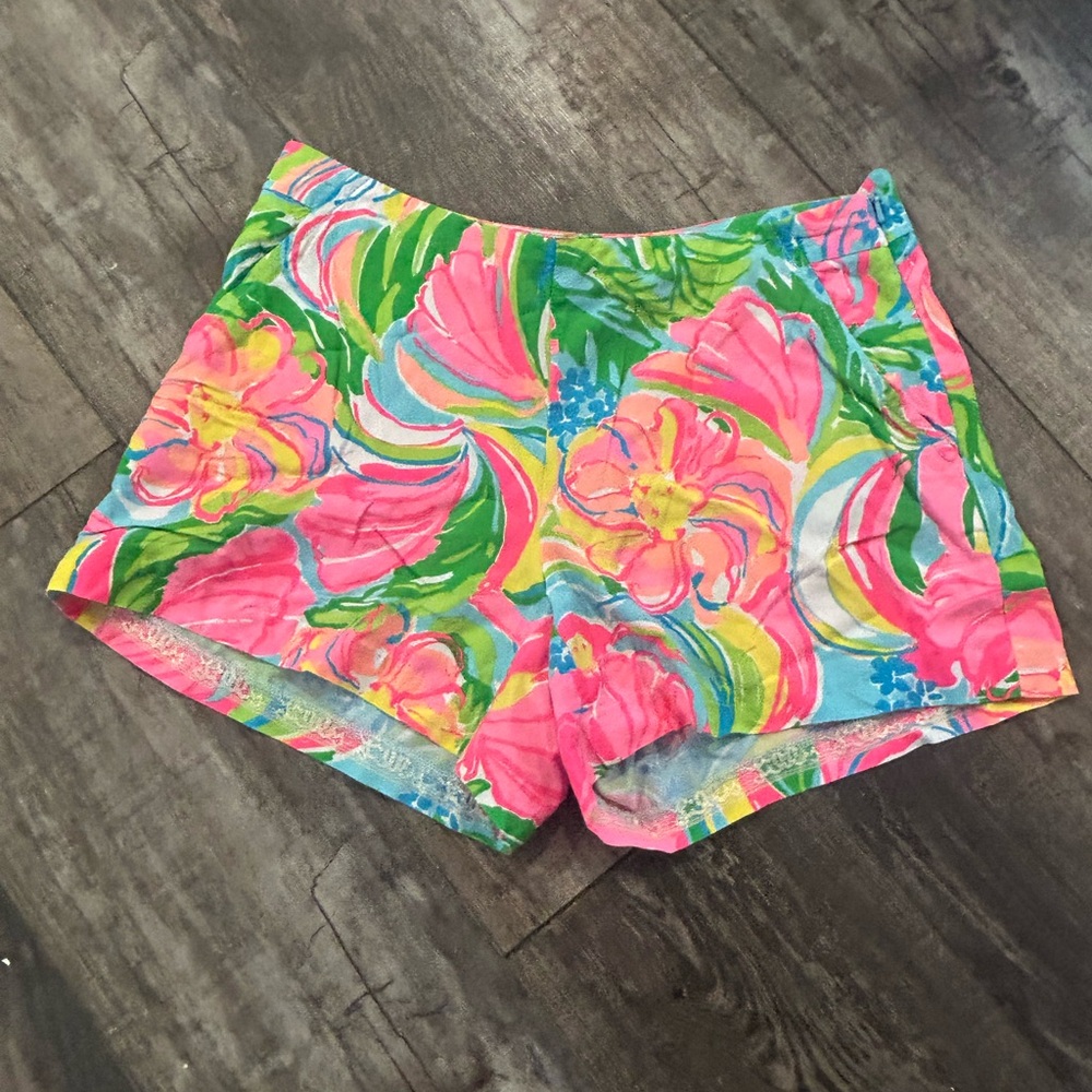 Lilly Pulitzer Pink and Green High Waist Shorts